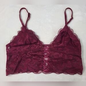 VICTORIA Secret Pink Lace Bralette. Size XS Xtra Small. Burgundy